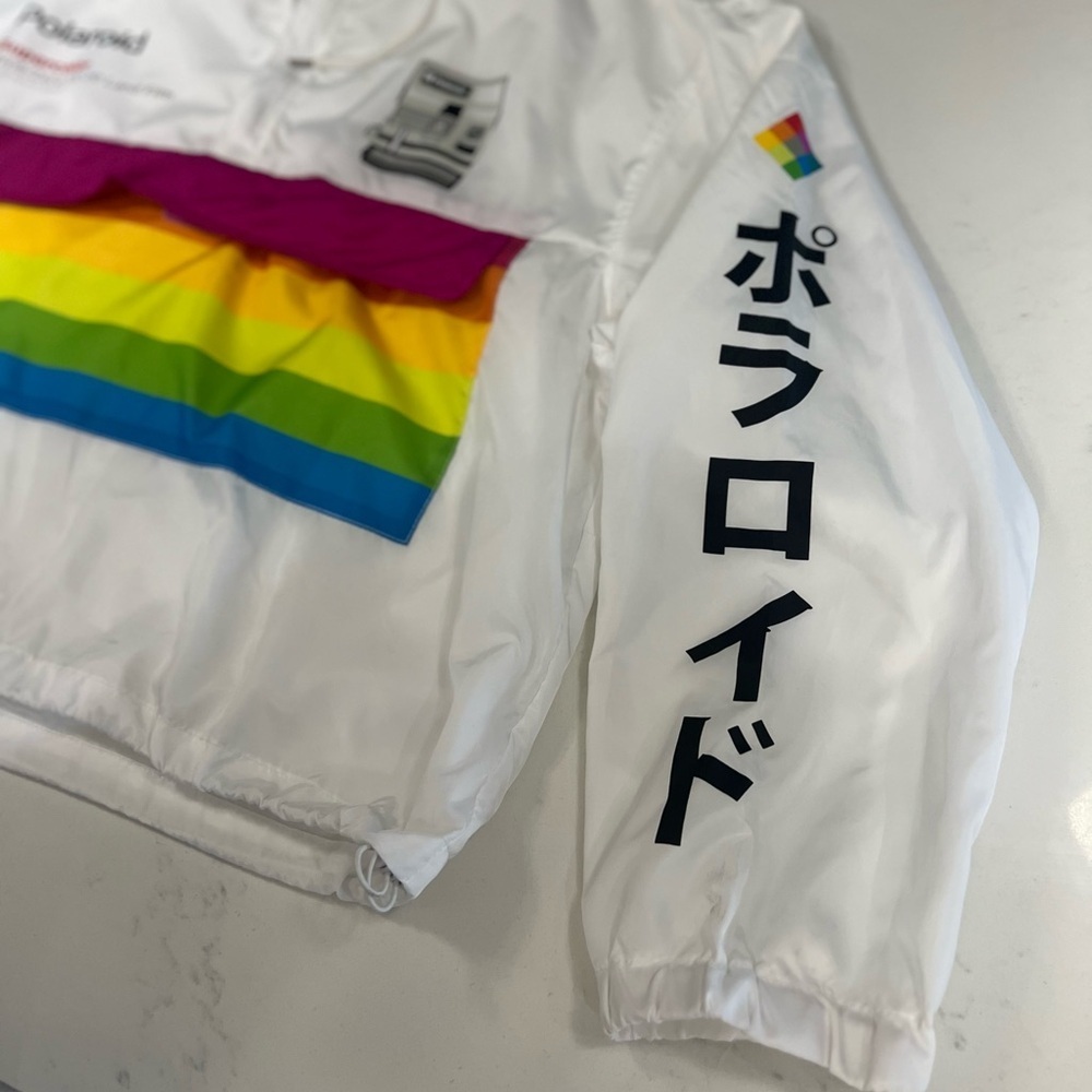 Polaroid White Jacket with Rainbow Accents - Picture 4 of 16